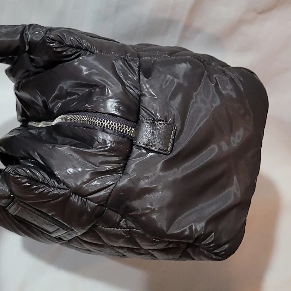 CHANEL Quilted Puffer Tote Bag in dark grey